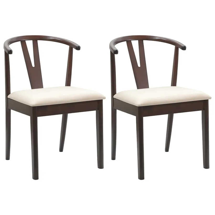 Chaise de salle à manger 2 pcs Marron clair et clair - 2