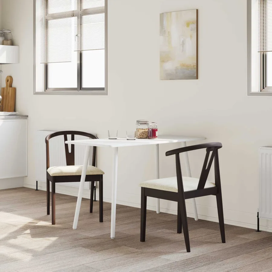 Chaise de salle à manger 2 pcs Marron clair et clair - 3