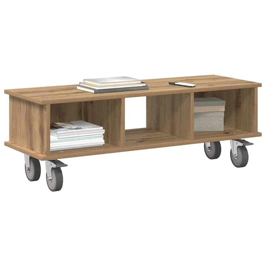 Meuble TV 100 x 35 x 35 cm Chêne artisanal Bois d'ingénierie - 3