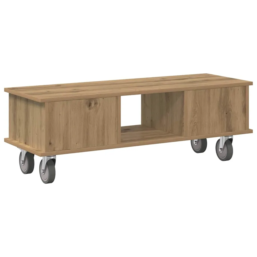 Meuble TV 100 x 35 x 35 cm Chêne artisanal Bois d'ingénierie - 7