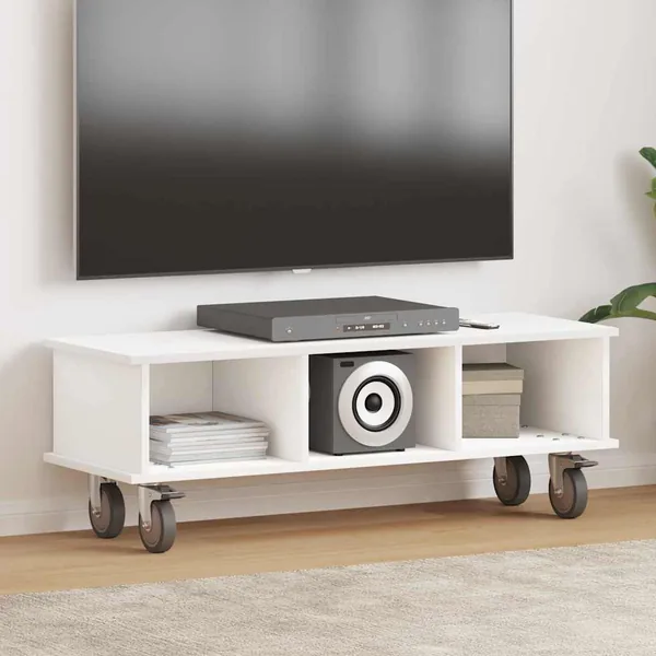 Meuble TV Blanc 100 x 35 x 35 cm Bois d'ingénierie