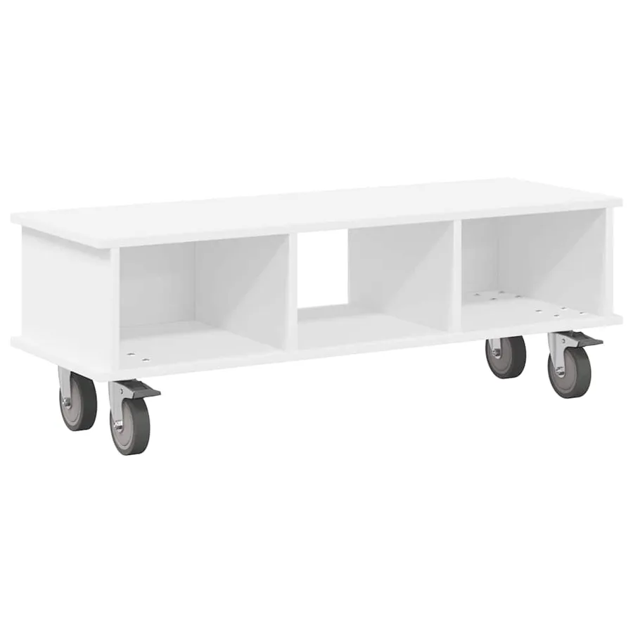 Meuble TV Blanc 100 x 35 x 35 cm Bois d'ingénierie - 2
