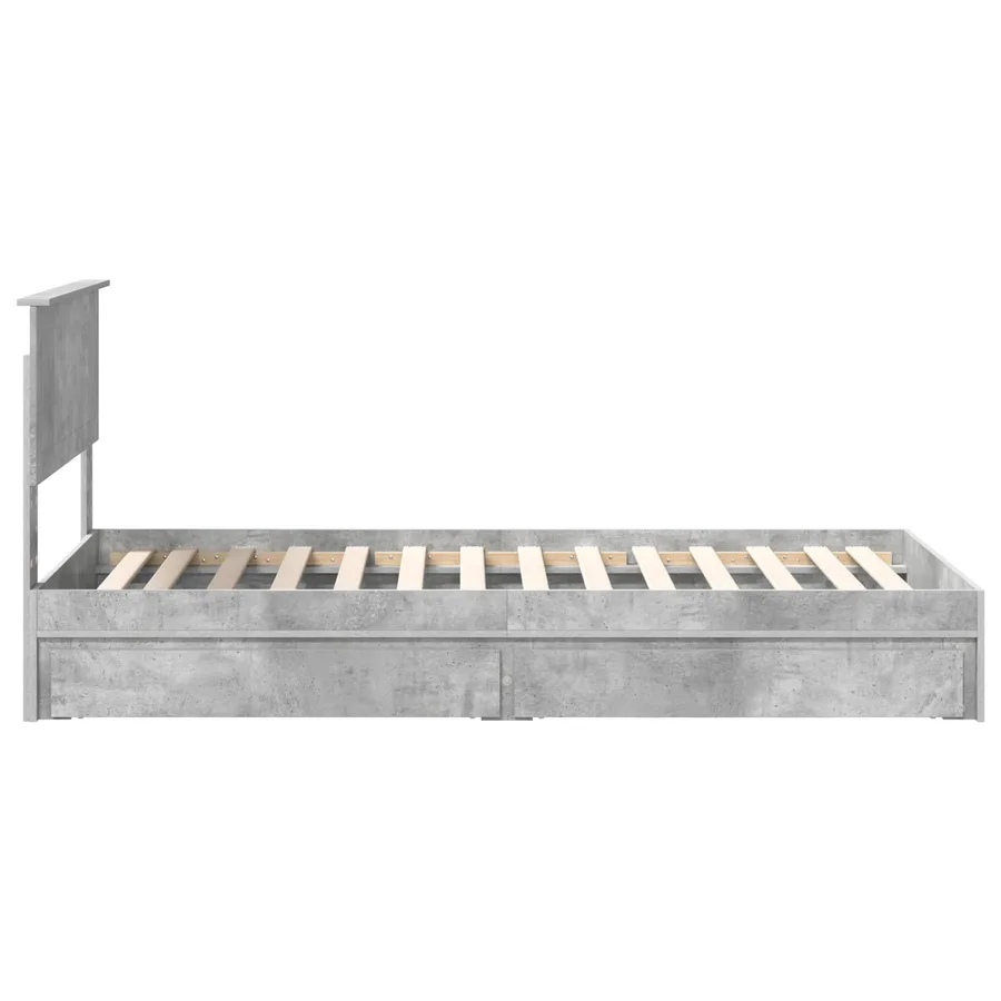 Lit de Rangement Gris béton 90 x 190 cm Bois d'ingénierie - 9