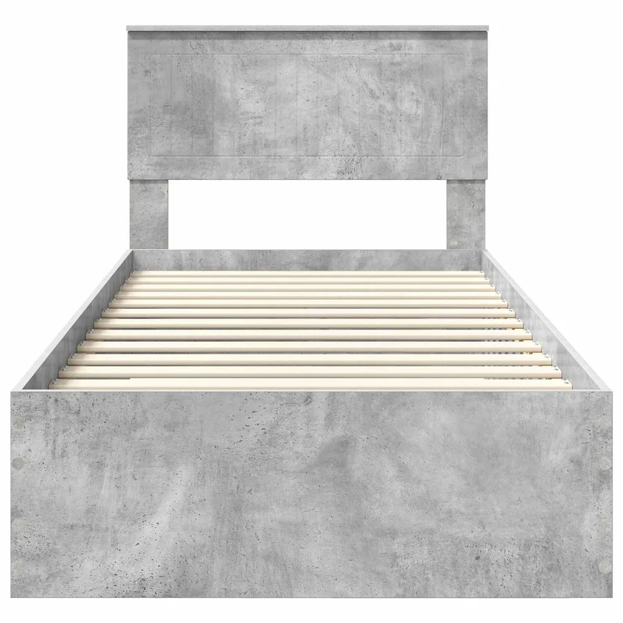 Cadre de lit Gris béton 90 x 190 cm Bois d'ingénierie - 7