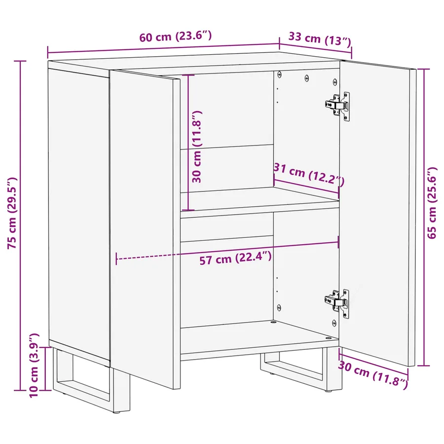 Buffet de Rangement Marron 60 x 33 x 75 cm - 11