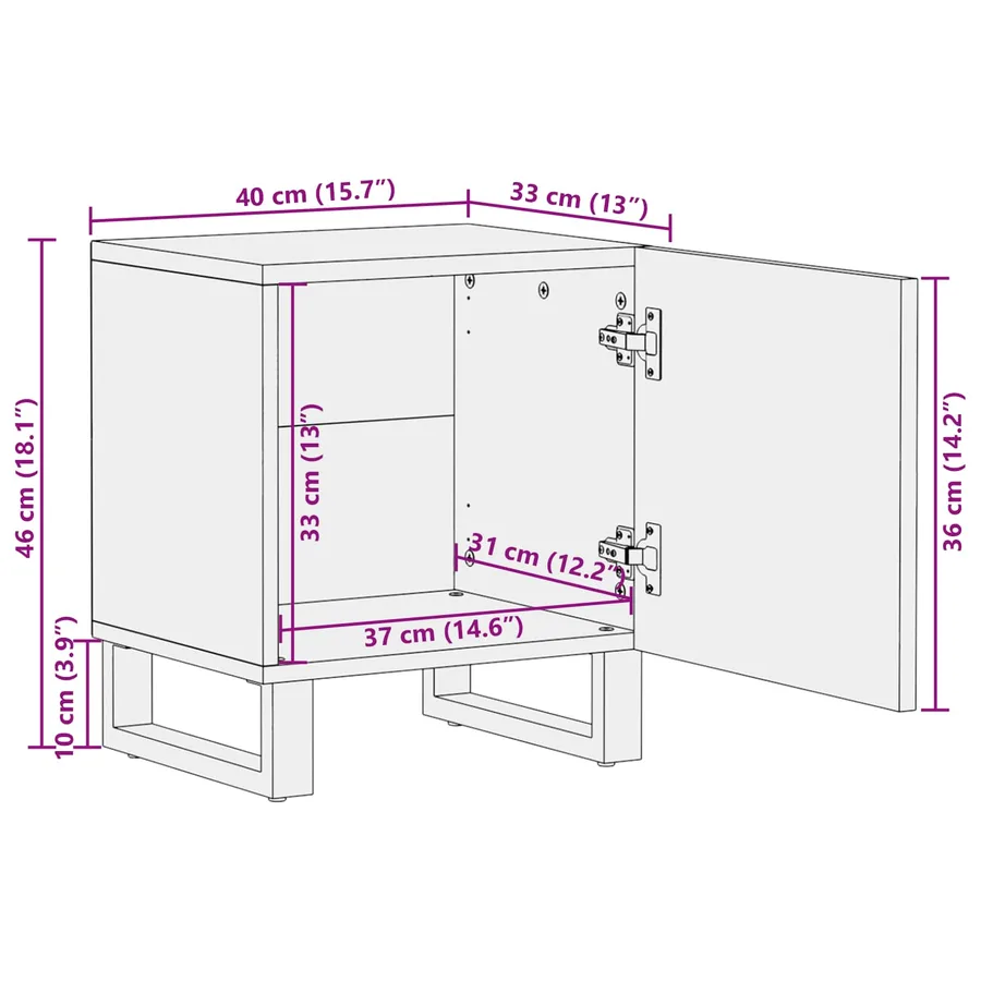 Cabinet de chevet 2 pcs Marron 40 x 33 x 46 cm - 12