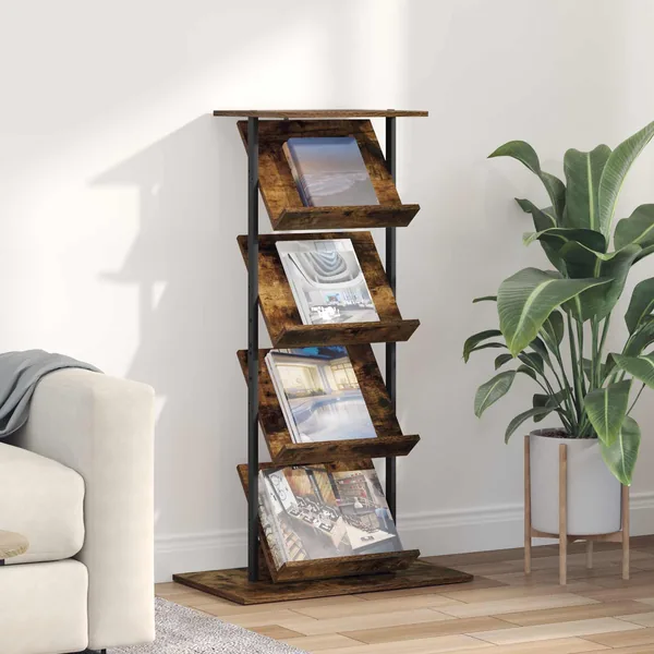 Étagère à magazines avec étagère Chêne fumé 68 x 40 x 123,5 cm