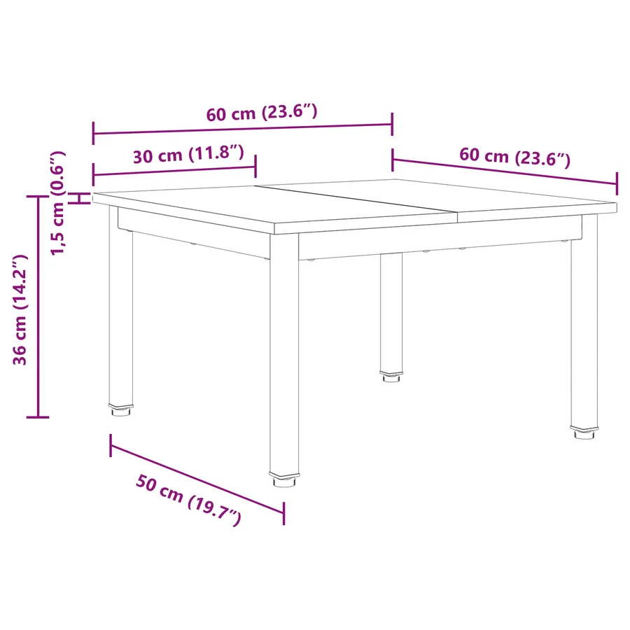 Table basse Sonoma 60 x 60 x 36 cm Bois d'ingénierie - 11