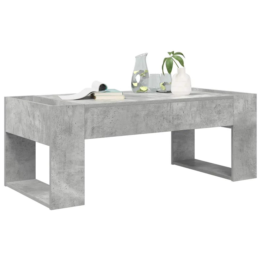 Table basse Gris béton 110 x 50 x 41 cm Bois d'ingénierie - 3