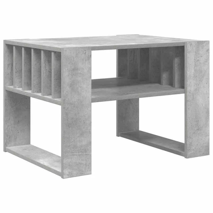 Table basse Gris béton 66 x 49,5 x 45 cm Bois d'ingénierie - 2