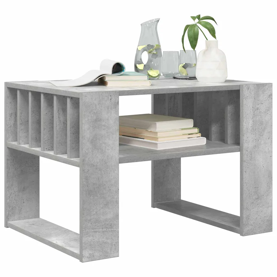 Table basse Gris béton 66 x 49,5 x 45 cm Bois d'ingénierie - 3