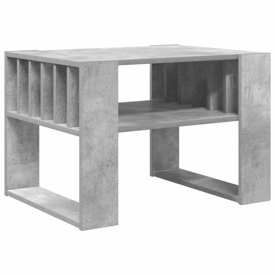 Table basse Gris béton 66 x 49,5 x 45 cm Bois d'ingénierie - 7