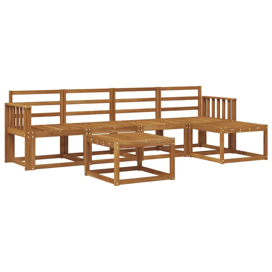 Ensemble de canapés d'extérieur 6 pcs Naturel - 2