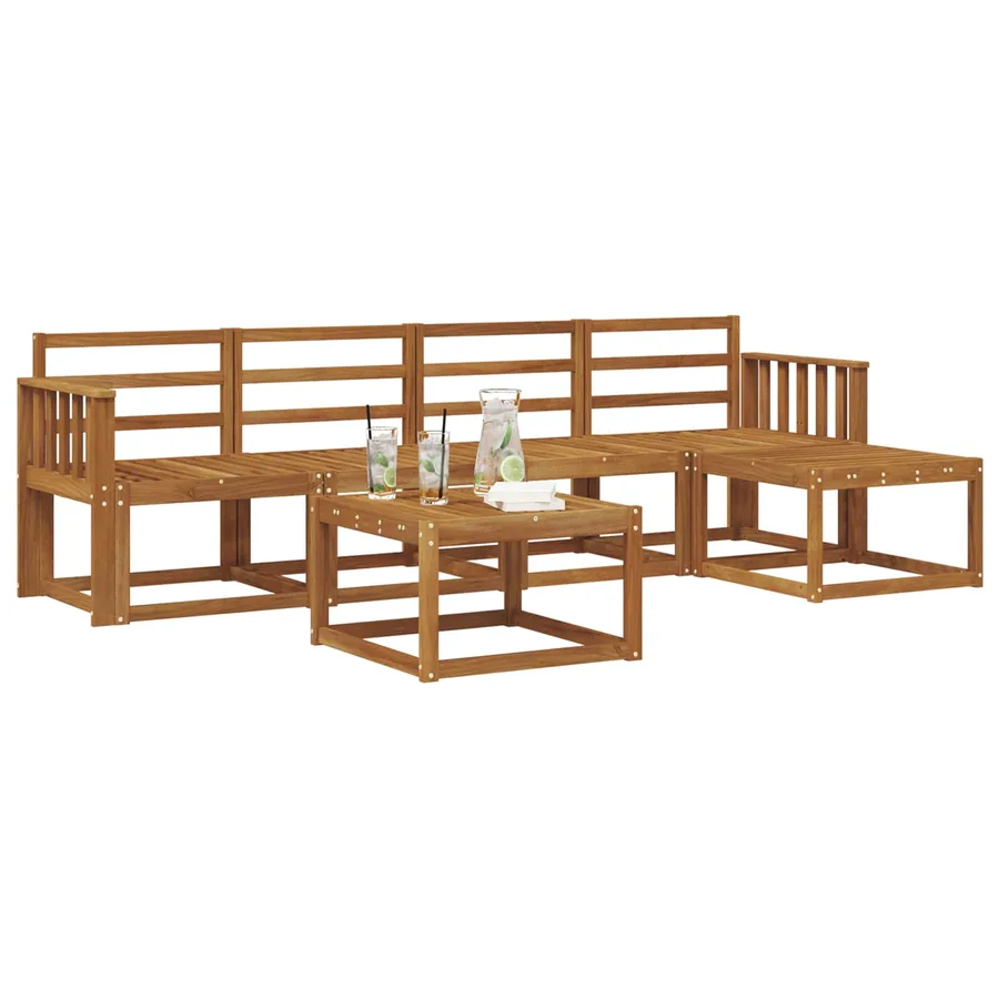 Ensemble de canapés d'extérieur 6 pcs Naturel - 3