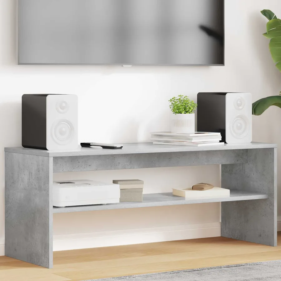 Meuble TV Gris béton 100 x 35 x 40 cm Bois d'ingénierie