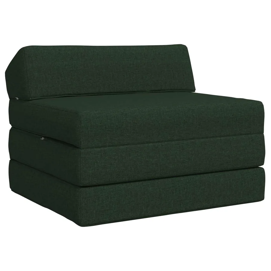 Canapé-lit pliable Vert foncé 200 x 70 x 10 cm Tissu