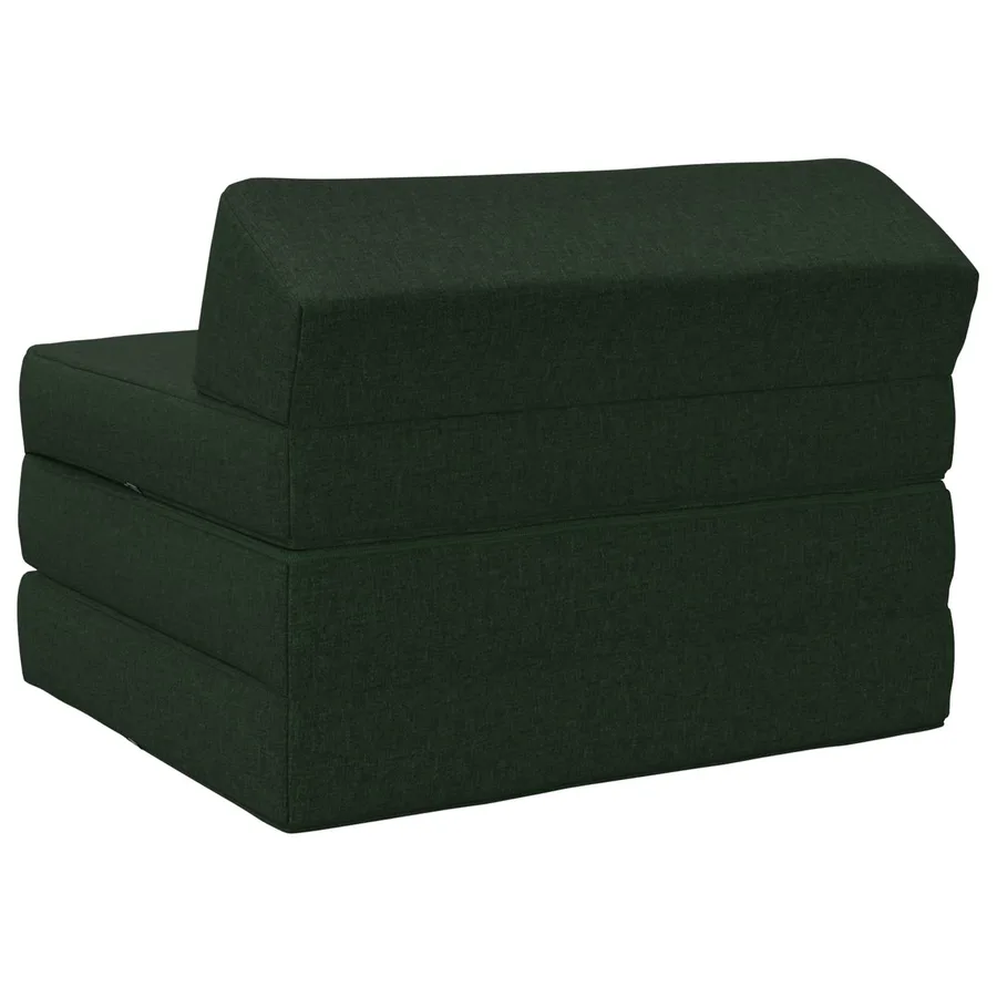Canapé-lit pliable Vert foncé 200 x 70 x 10 cm Tissu - 4