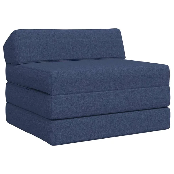 Canapé-lit pliable Bleu 200 x 70 x 10 cm Tissu