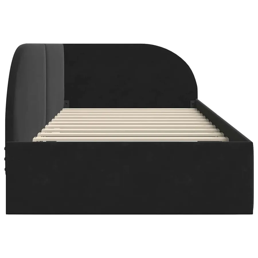 Cadre de lit d'angle Noir 90 cm x 190 cm Velours - 6
