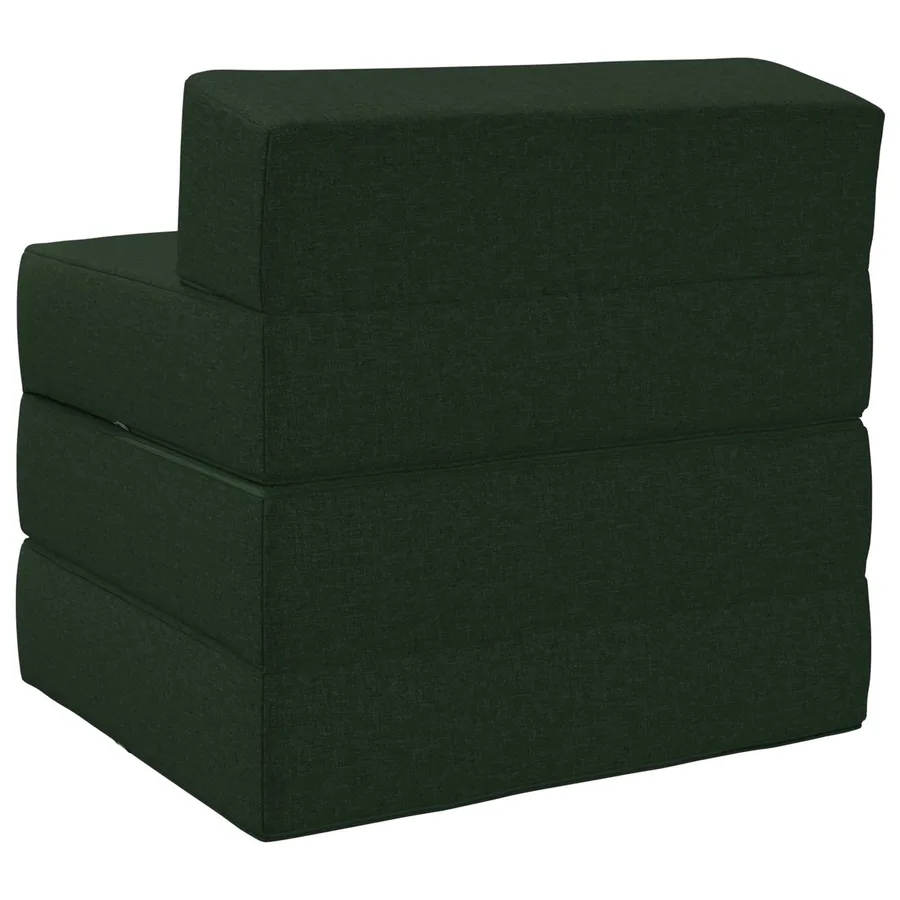 Canapé-lit pliable Vert foncé 200 x 70 x 15 cm Tissu - 5