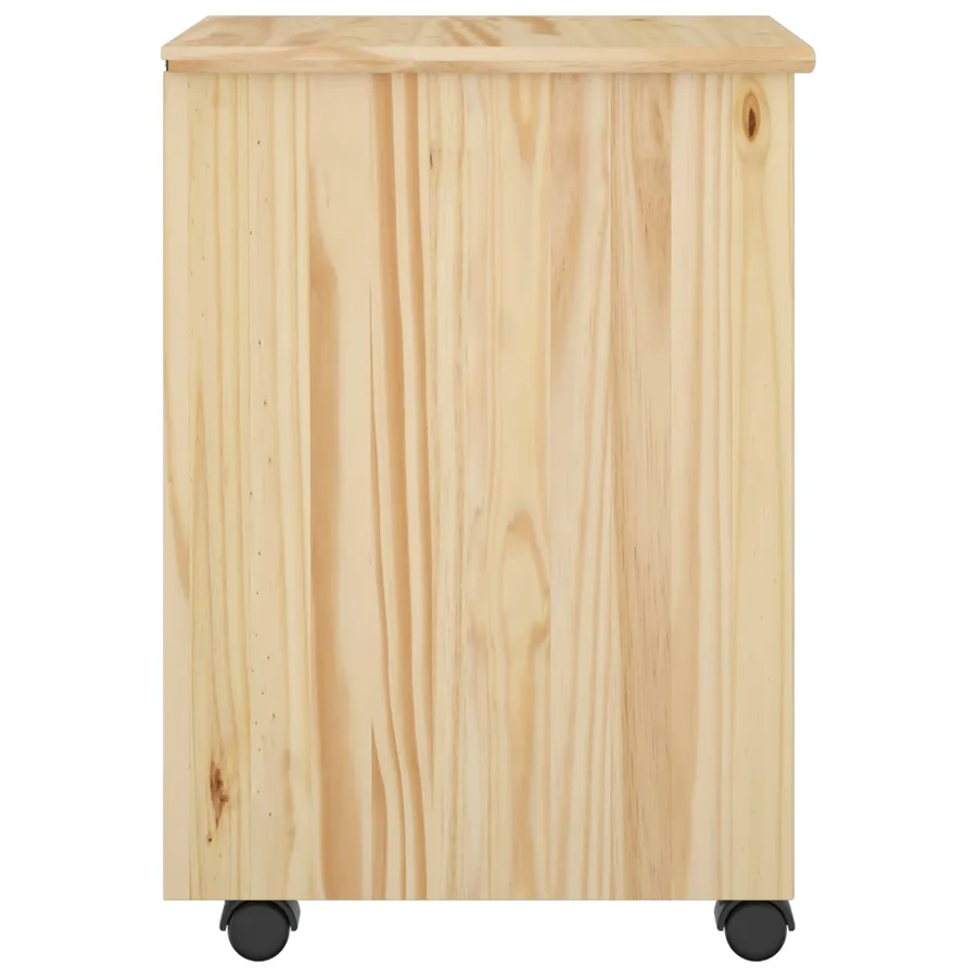 Cabinet roulant avec roue Marron 34 x 39 x 56 cm Pin massif - 5