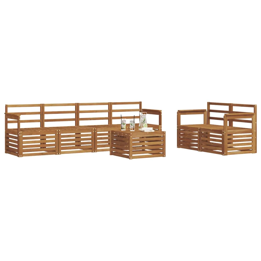 Ensemble de canapés d'extérieur 7 pcs Naturel - 3