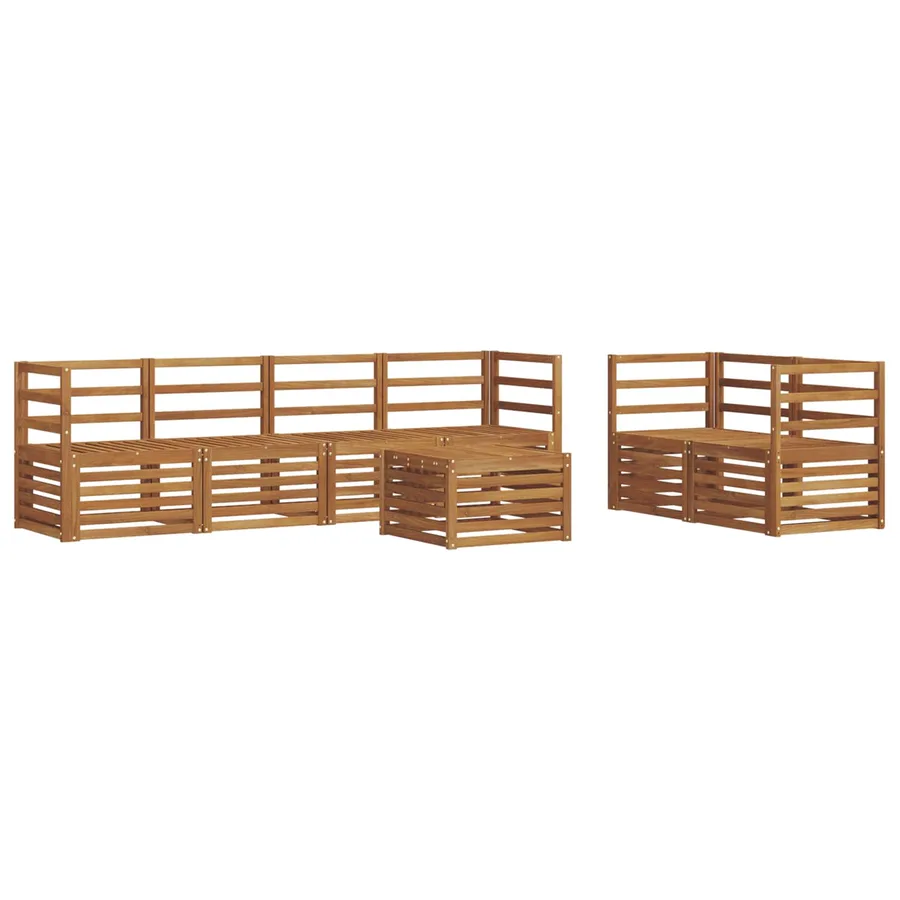 Ensemble de canapés d'extérieur 7 pcs Naturel - 2