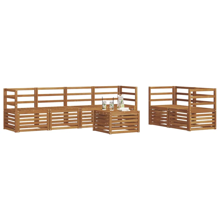 Ensemble de canapés d'extérieur 7 pcs Naturel - 3