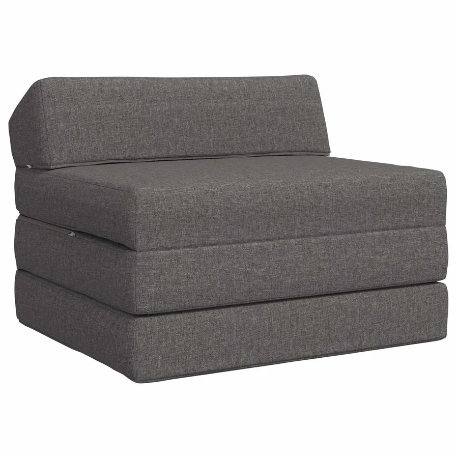Canapé-lit pliable Gris clair 200 x 70 x 10 cm Tissu - 2
