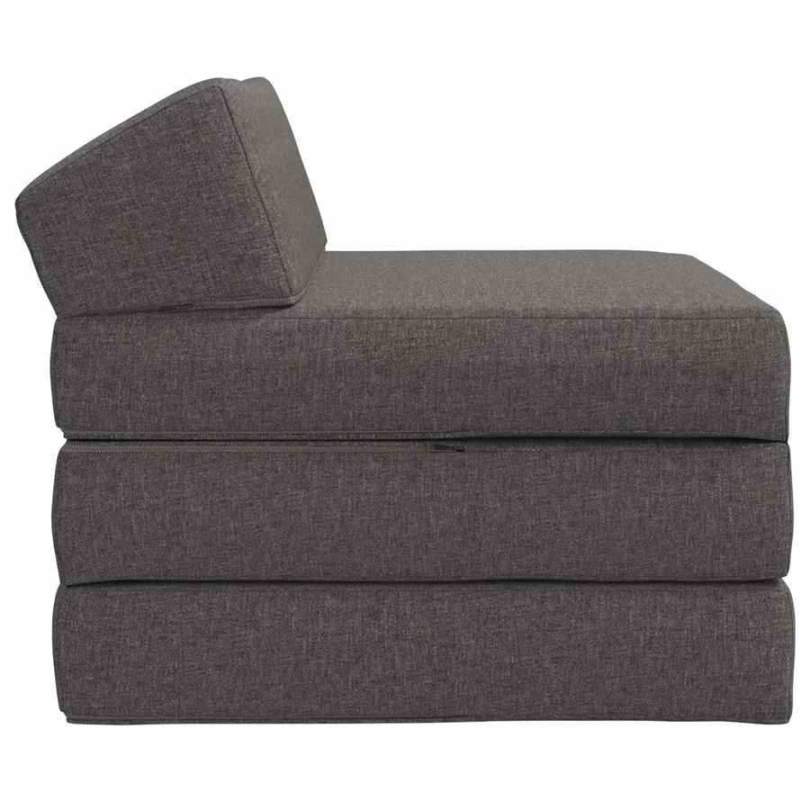 Canapé-lit pliable Gris clair 200 x 70 x 10 cm Tissu - 4