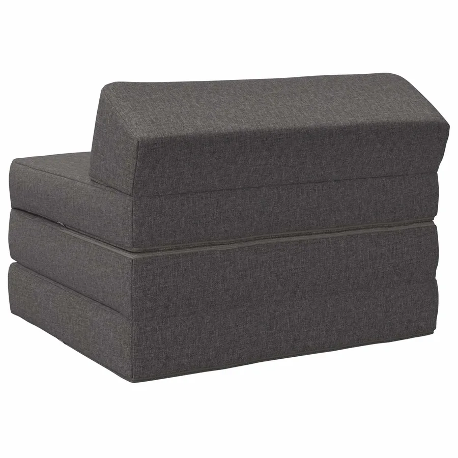 Canapé-lit pliable Gris clair 200 x 70 x 10 cm Tissu - 5