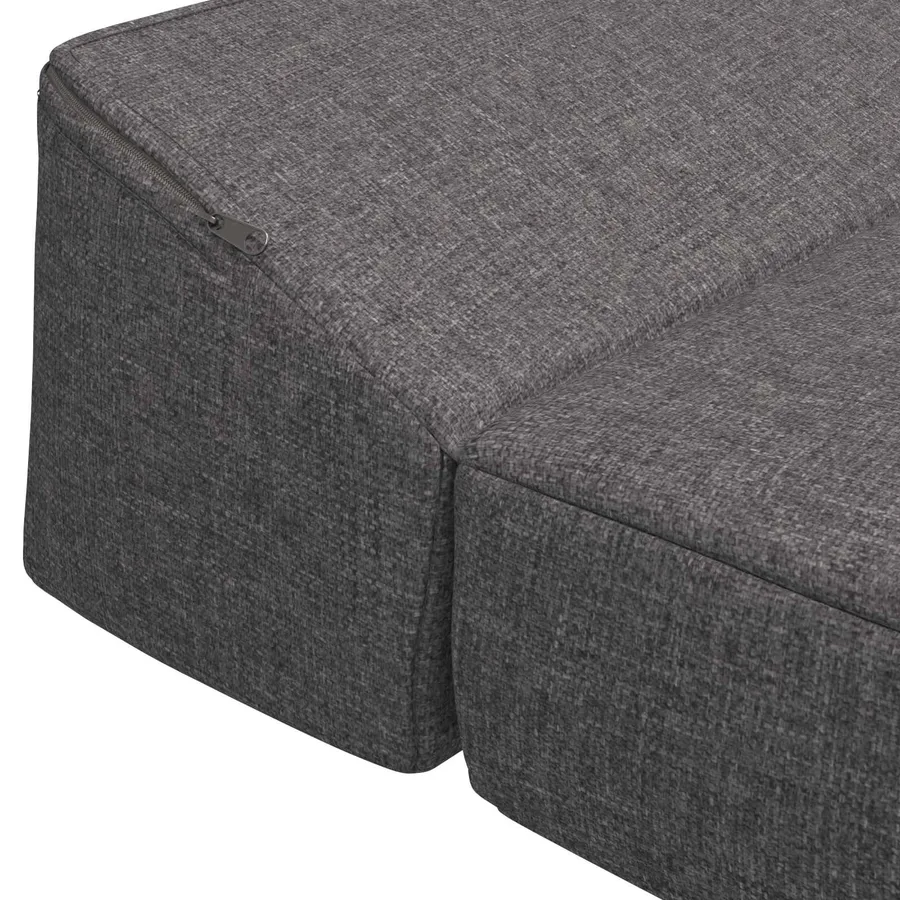 Canapé-lit pliable Gris clair 200 x 70 x 10 cm Tissu - 6