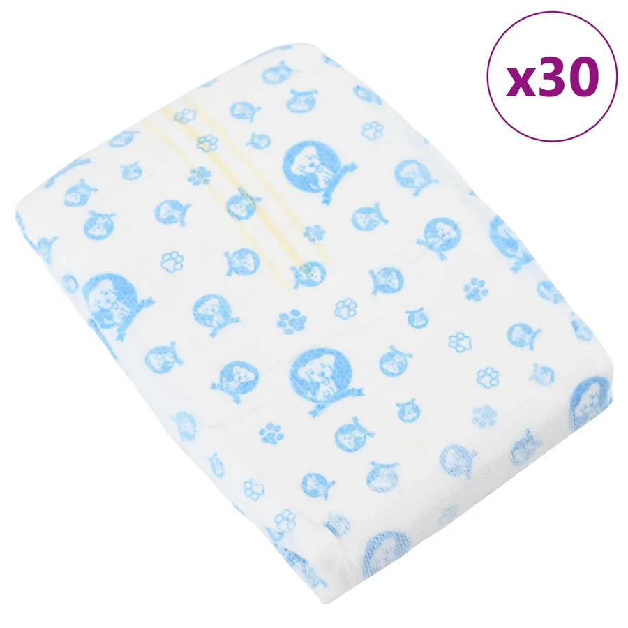Protection Hygiénique Jetable pour Chien Mâle 30 pcs Blanc L - 4