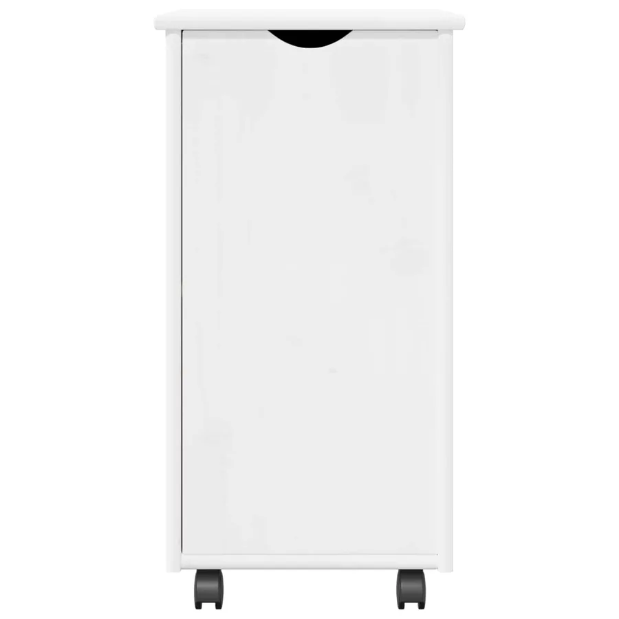 Cabinet roulant Blanc 34 x 39 x 65,5 cm Bois de Pin Massif - 5