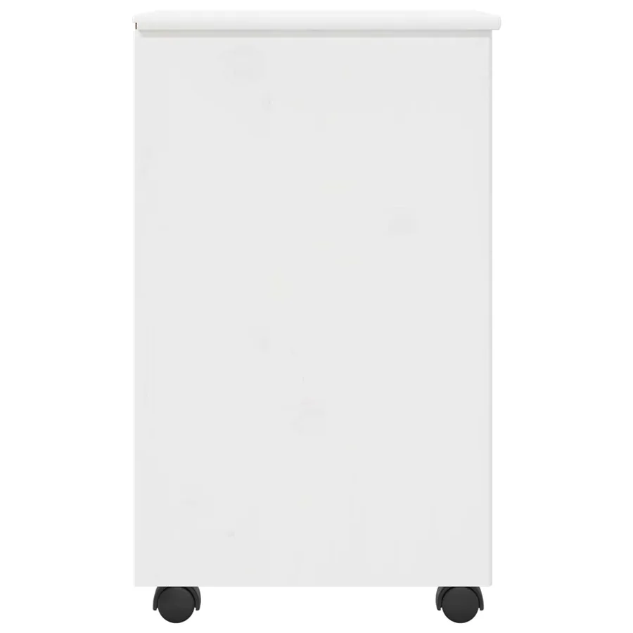 Cabinet roulant Blanc 34 x 39 x 65,5 cm Bois de Pin Massif - 6
