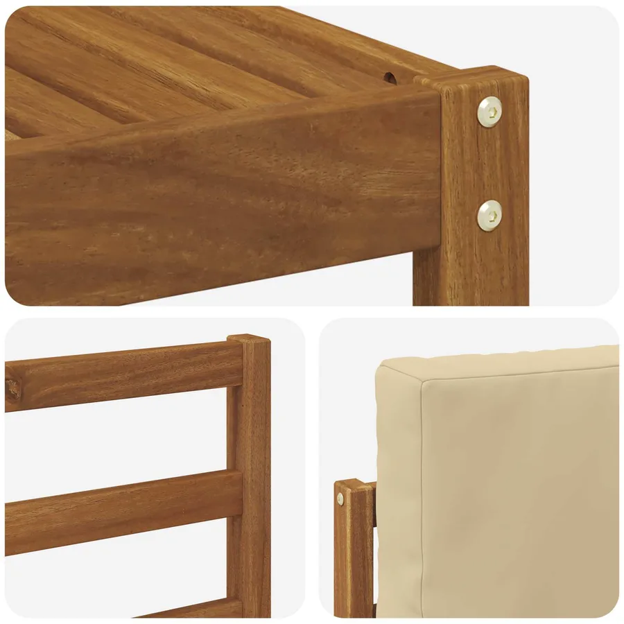 Ensemble de canapés d'extérieur 9 pcs Naturel et Beige - 6