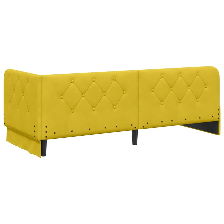 Cadre de lit d'angle Jaune 80 x 200 cm Velours - 9