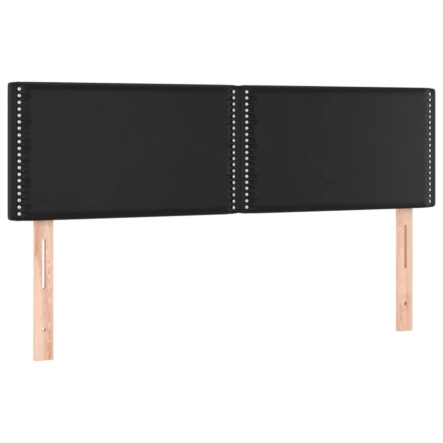 Sommier à lattes de lit avec matelas Noir 140x190 cm Similicuir - 6