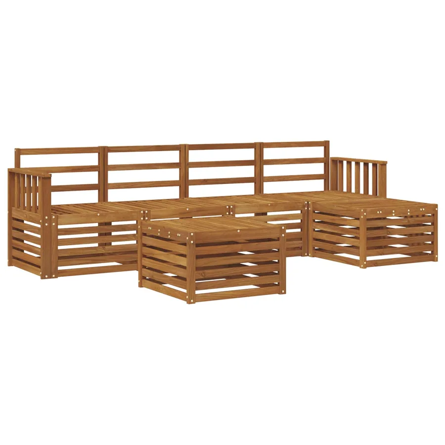 Ensemble de canapés d'extérieur 6 pcs Naturel - 2