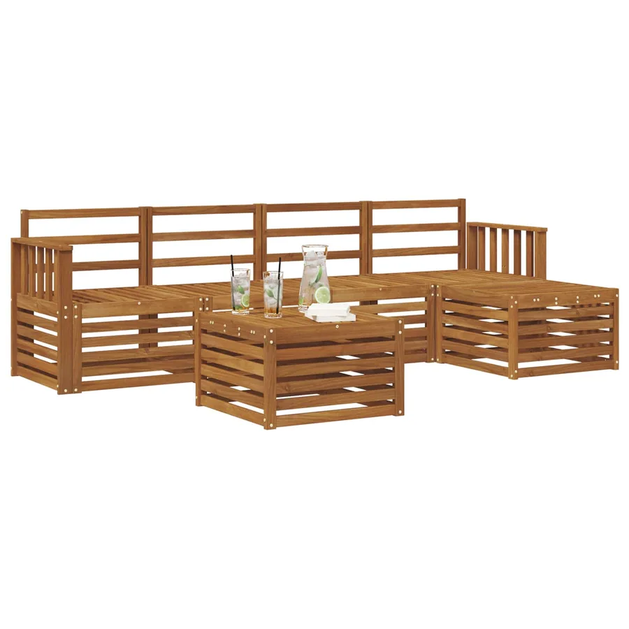 Ensemble de canapés d'extérieur 6 pcs Naturel - 3