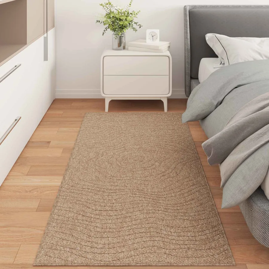 Tapis de surface Moiré AGIRA Naturel 200 x 80 cm Polyester