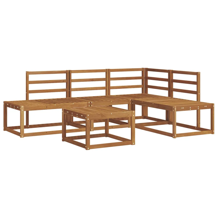 Ensemble de canapés d'extérieur 5 Pièce Naturel - 2