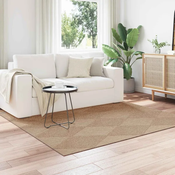 Tapis de surface Carré AGIRA Naturel 120 x 120 cm Polyester