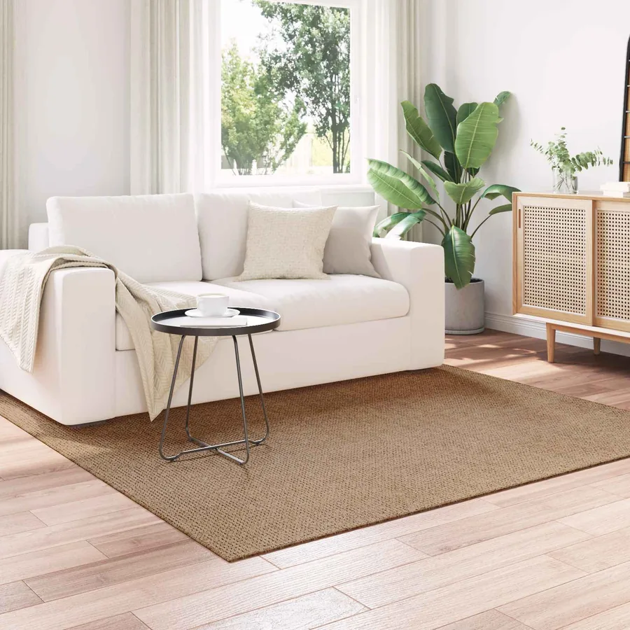 Tapis de surface Carré AGIRA Naturel 120 x 120 cm Polyester