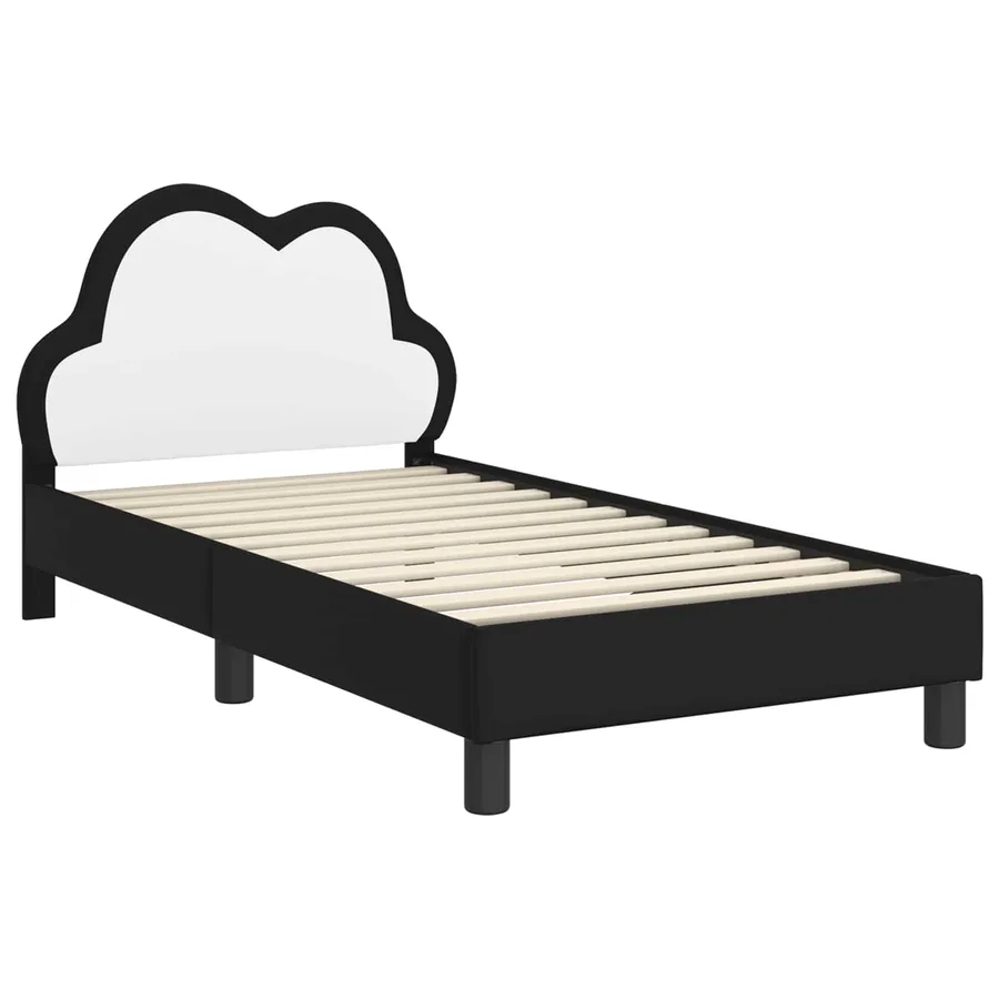 Cadre de lit pour enfants avec tête de lit Noir 80 x 160 cm PU - 4