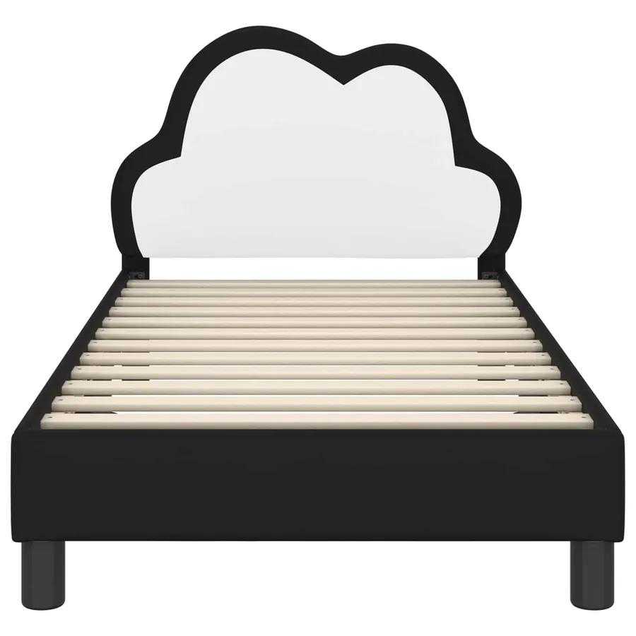 Cadre de lit pour enfants avec tête de lit Noir 80 x 160 cm PU - 5