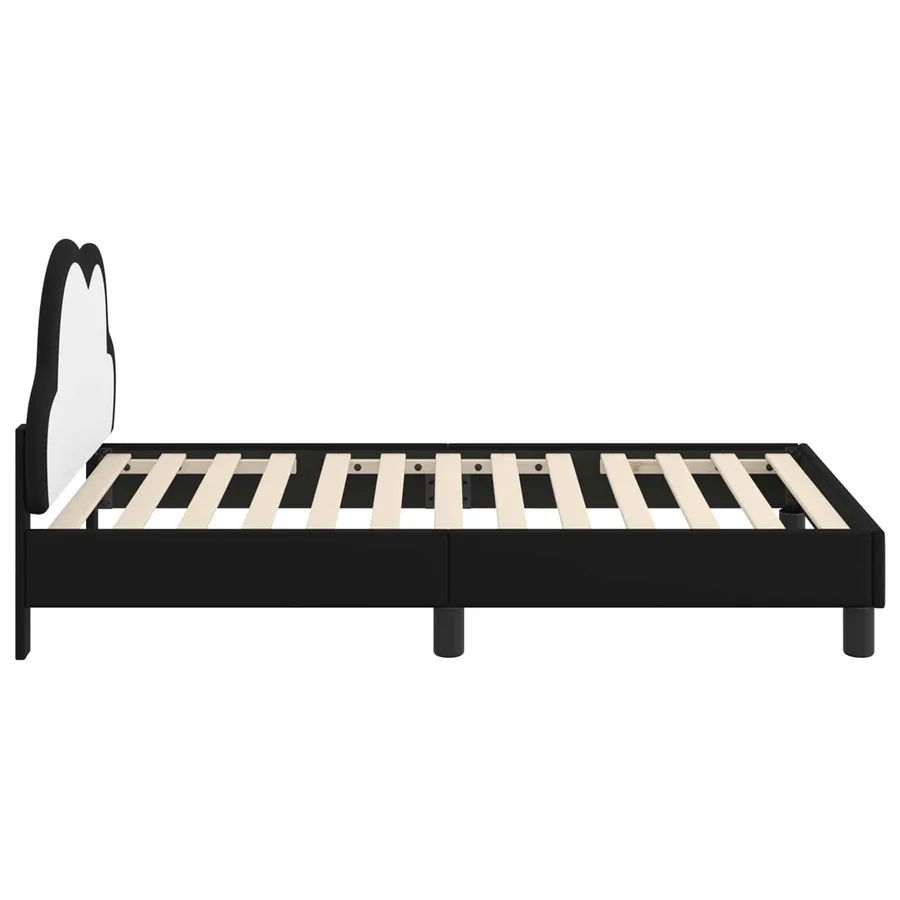 Cadre de lit pour enfants avec tête de lit Noir 80 x 160 cm PU - 6