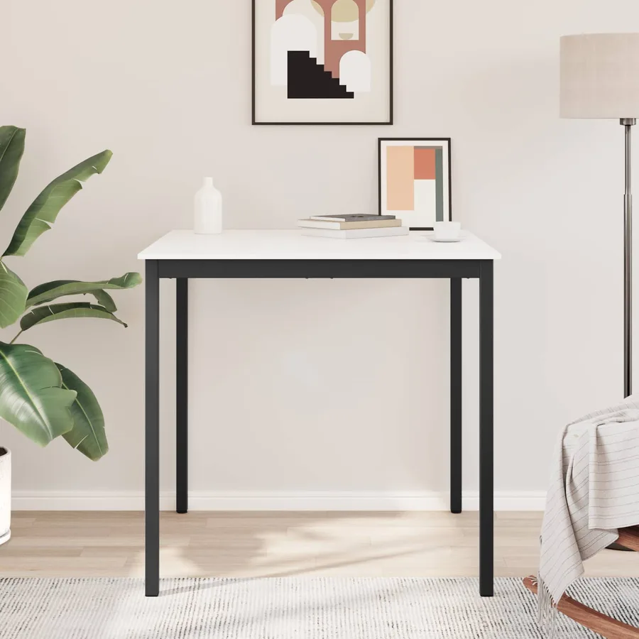 Table de bar Blanc 110 x 110 x 105 cm Bois de pin massif - 4