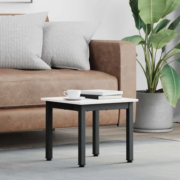 Table basse Blanc 40 x 40 x 36 cm Bois de pin massif