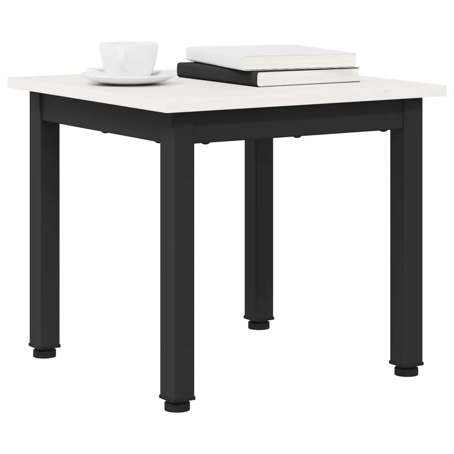 Table basse Blanc 40 x 40 x 36 cm Bois de pin massif - 3